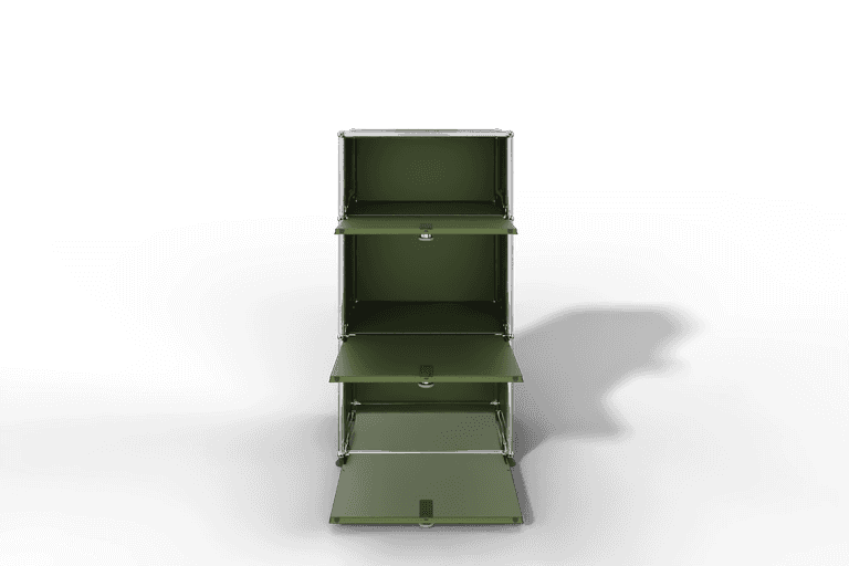 USM Haller schmales Highboard mit 3 Klapptüren. Produktbild