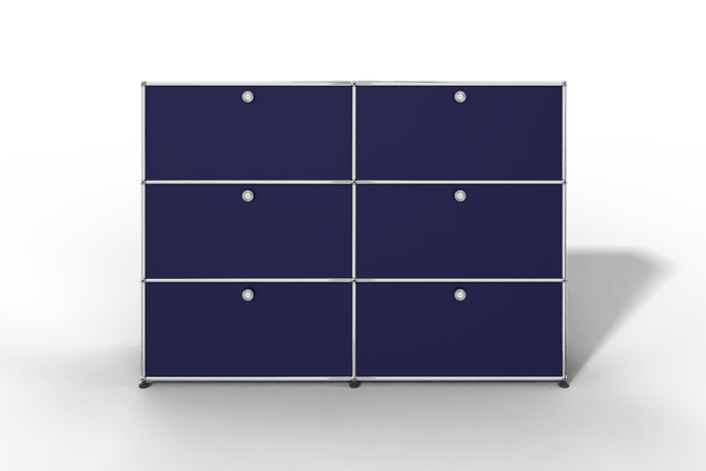 USM Haller Highboard, mit 6 Klapptüren, von Paul Schärer & Fritz Haller