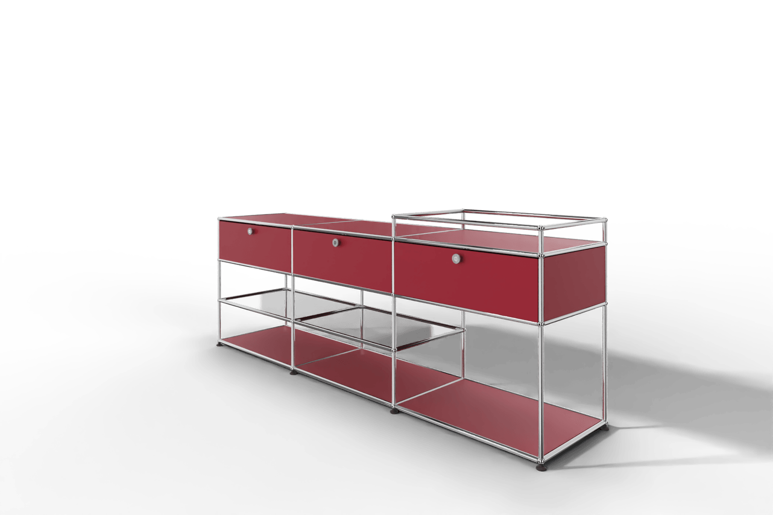 Sideboard mit 3 Klapptüren und offenen Fächern Produktbild
