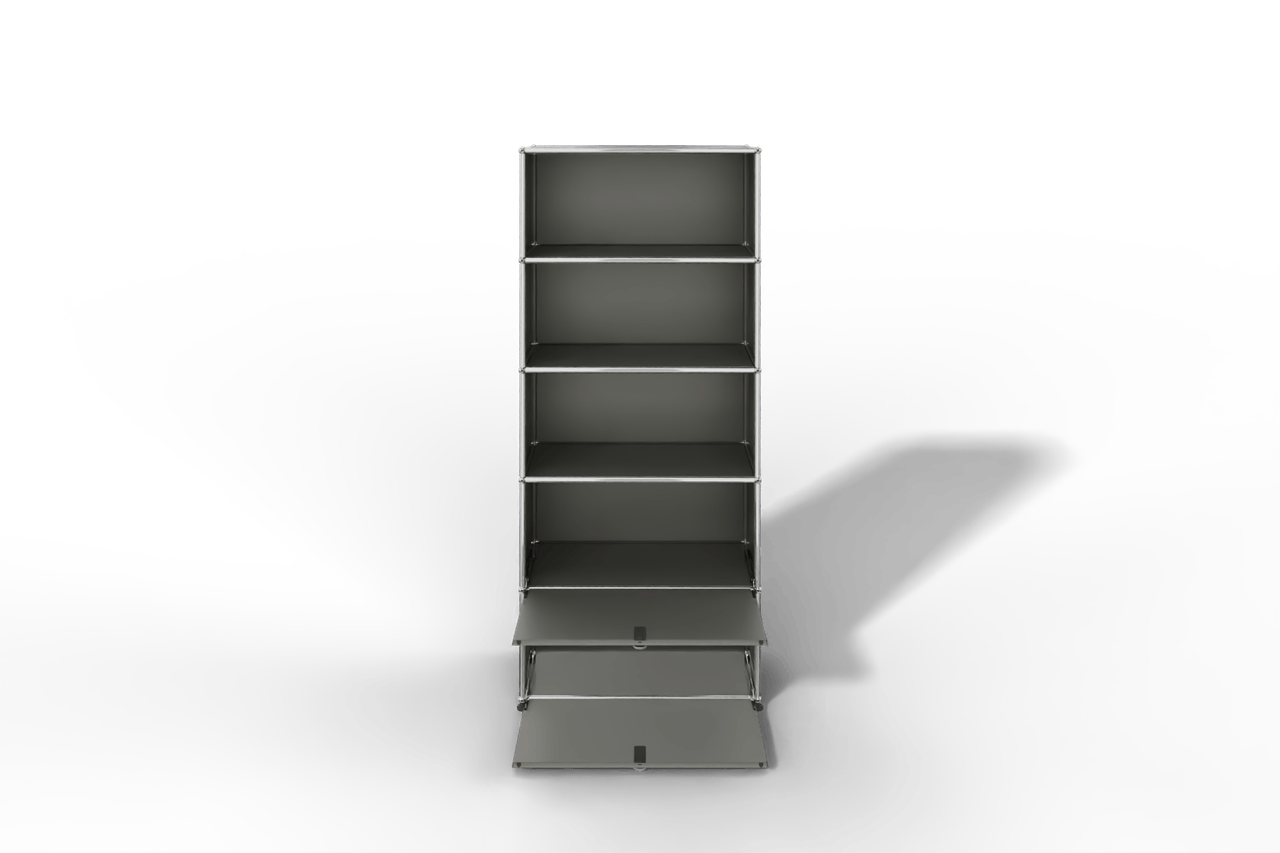 USM Haller Regal 750 mit 2 Klapptüren und 3 offenen Fächern Produktbild