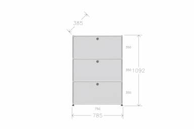 Original USM Haller Highboard mit 3 Klapptüren in reinweiß Produktbild