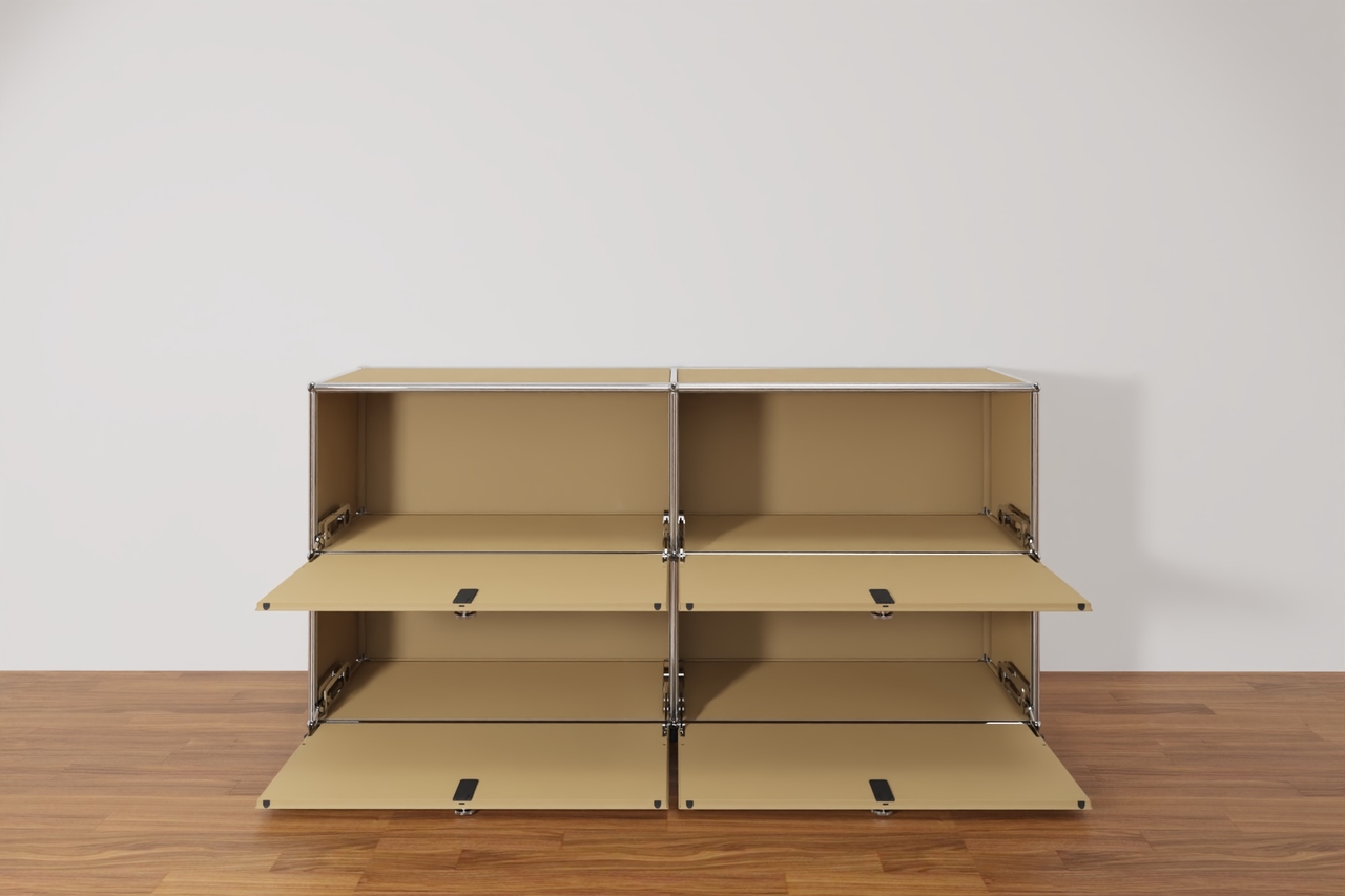 Original USM Haller Sideboard mit 4 Klapptüren in beige -Ausstellungsstück - Produktbild