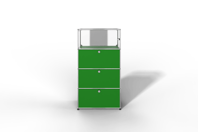 USM Haller Regal, 3 Klapptüren, 1 Vitrinen-Element