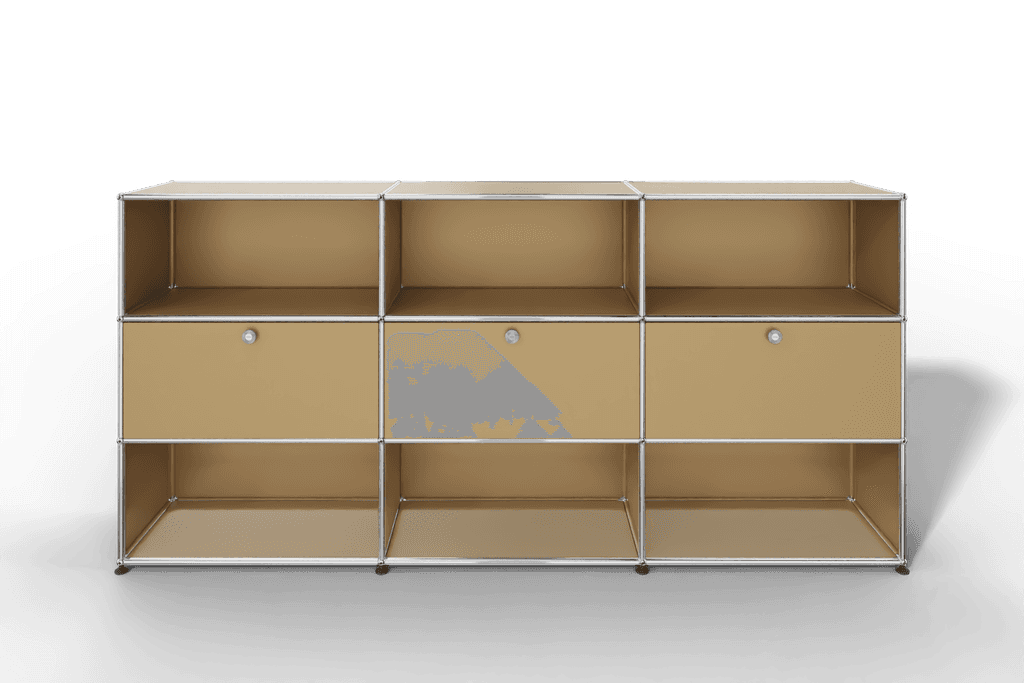 Highboard mit 3 Klapptüren und 6 offenen Fächern