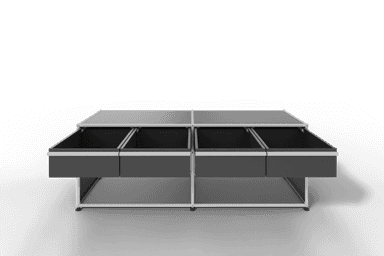 USM Haller Sideboard, mit 4 Schubladen A6 und 2 offenen Fächern. Tiefe 50 cm. Produktbild