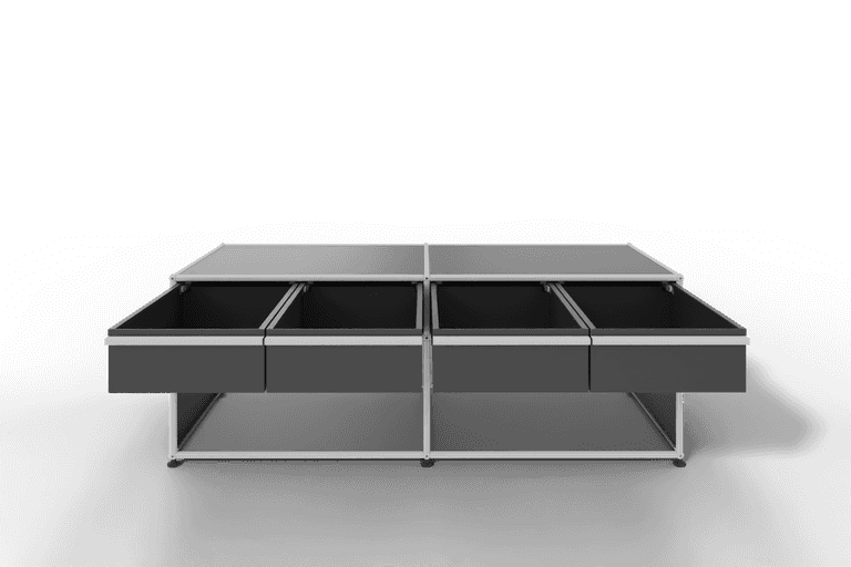 USM Haller Sideboard, mit 4 Schubladen A6 und 2 offenen Fächern. Tiefe 50 cm. Produktbild
