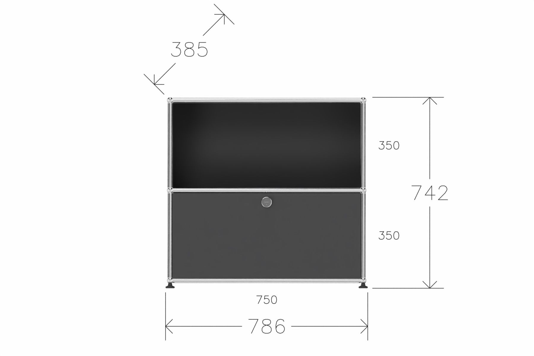 Original USM Haller Sideboard mit einer Klapptüre Produktbild
