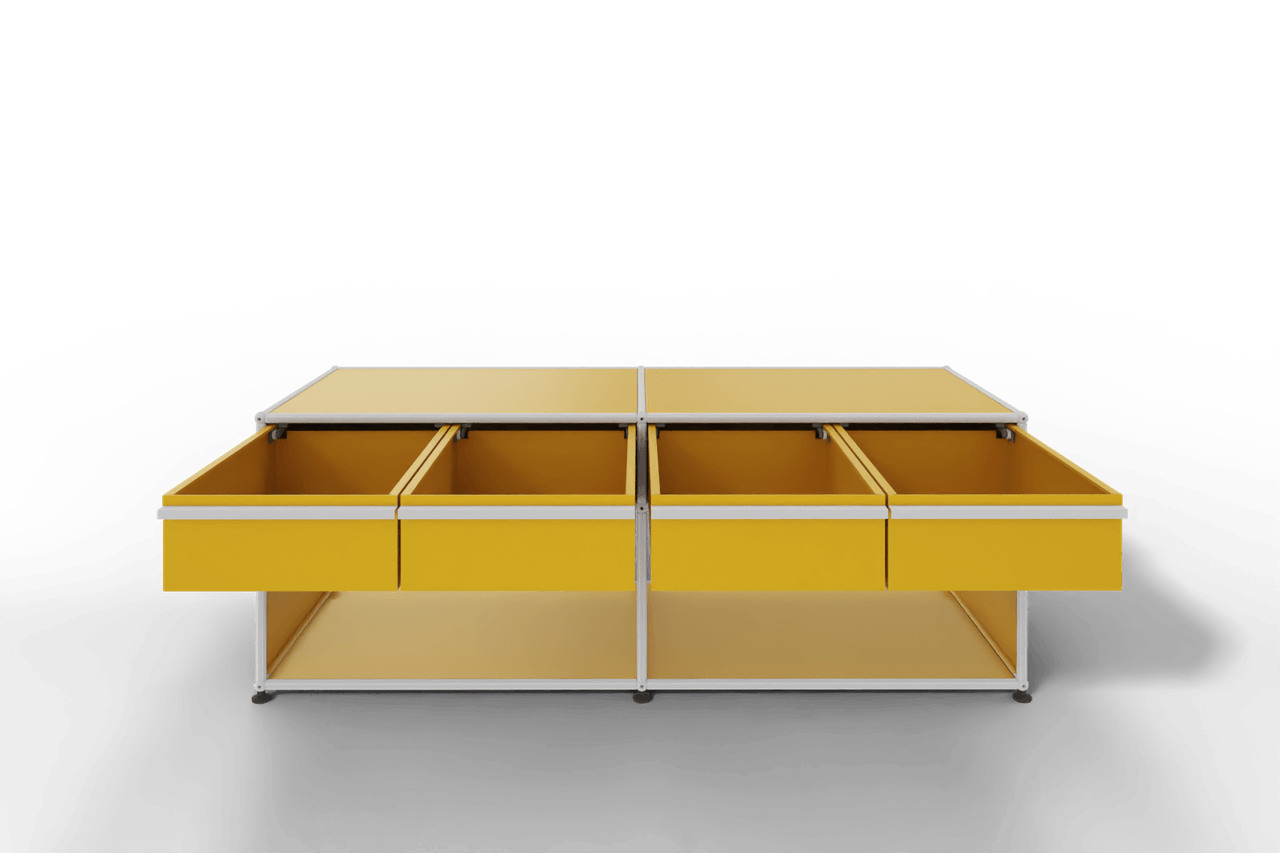 USM Haller Sideboard, mit 4 Schubladen A6 und 2 offenen Fächern. Tiefe 50 cm. Produktbild