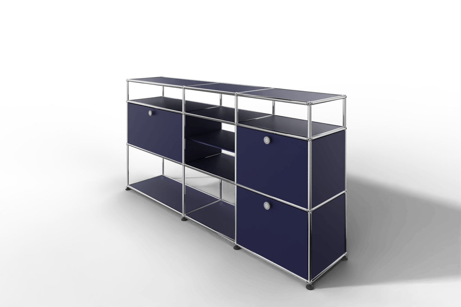 Sideboard mit offenen Elementen und Klapptüren Produktbild