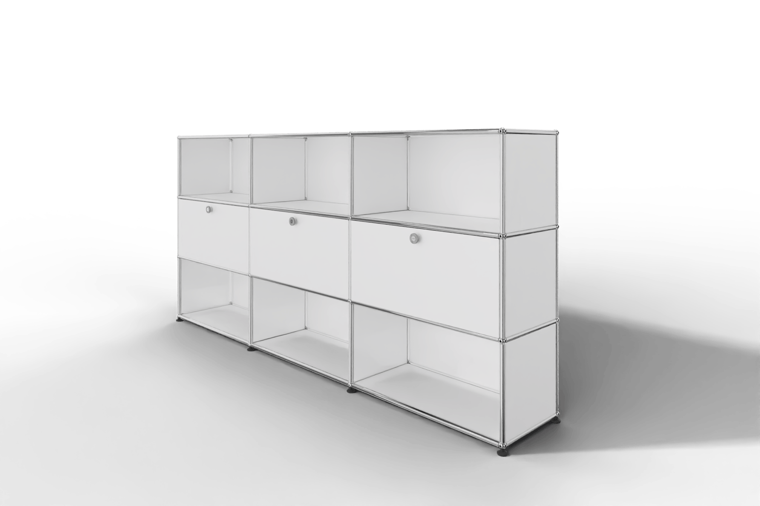 USM Haller Highboard mit 3 Klapptüren und 6 offenen Fächern Produktbild