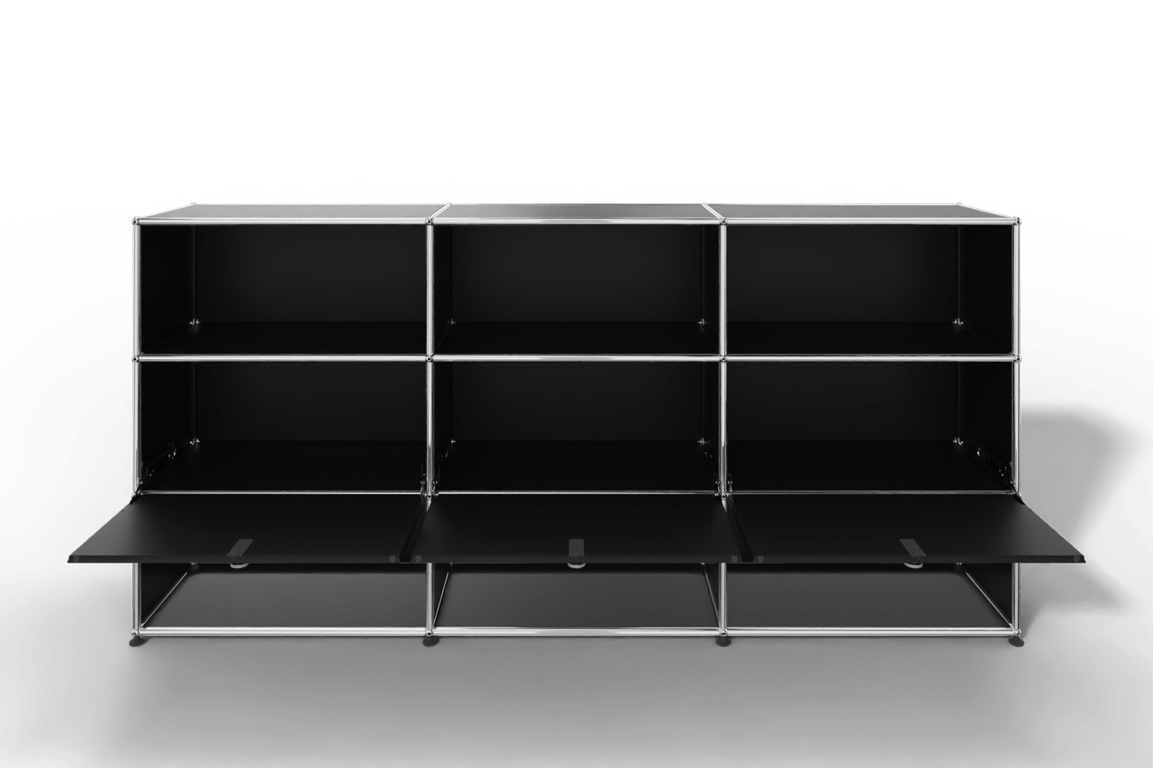 USM Haller Highboard mit 3 Klapptüren und 6 offenen Fächern Produktbild