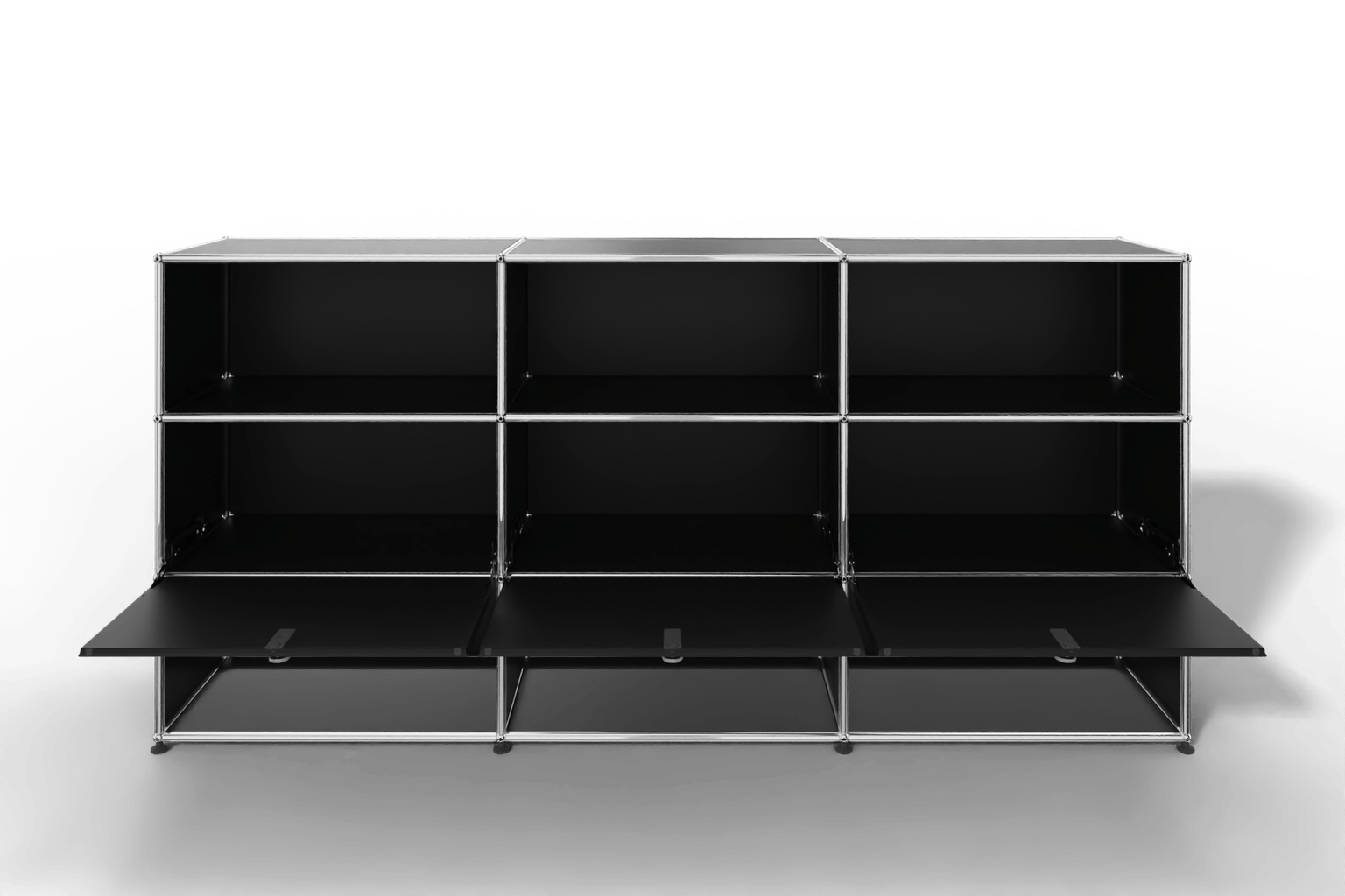 USM Haller Highboard mit 3 Klapptüren und 6 offenen Fächern Produktbild