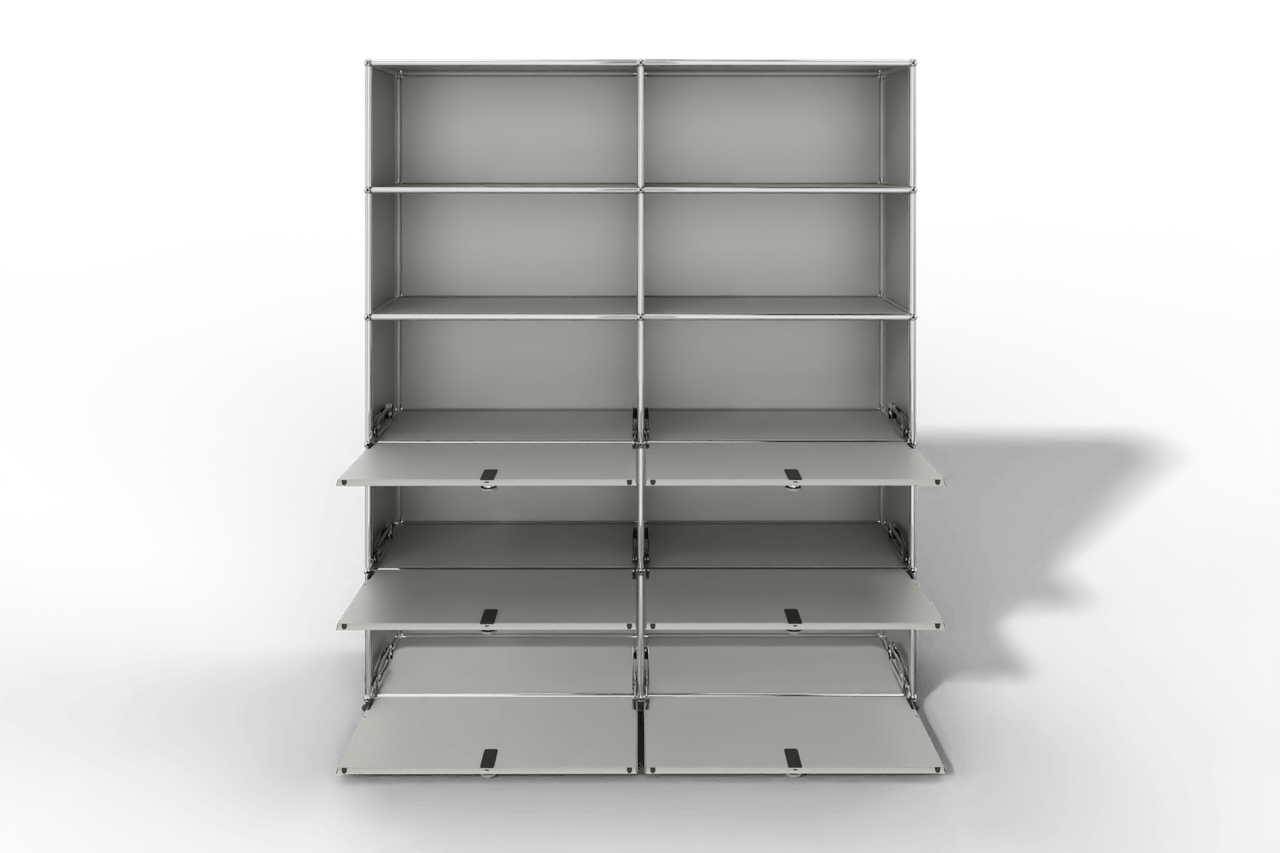 USM Haller Schrank/Regal mit 6 Klapptüren und offenen Fächern. Produktbild