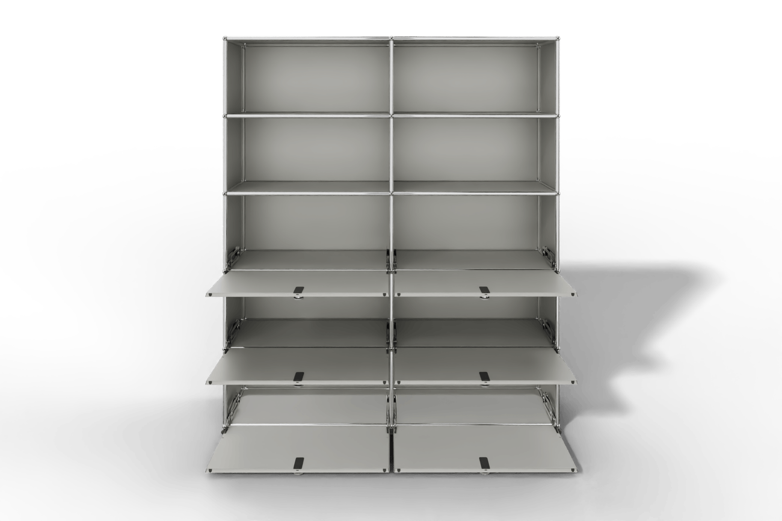 USM Haller Schrank/Regal mit 6 Klapptüren und offenen Fächern. Produktbild