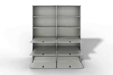 USM Haller Schrank/Regal mit 6 Klapptüren und offenen Fächern. Produktbild