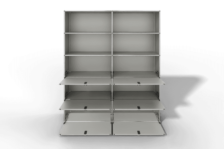 USM Haller Schrank/Regal mit 6 Klapptüren und offenen Fächern. Produktbild