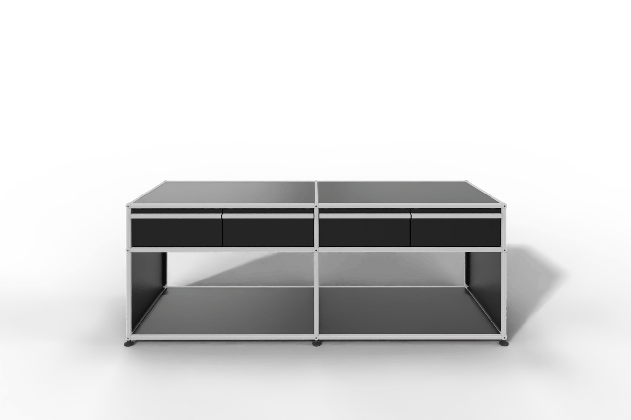 USM Haller Sideboard, mit 4 Schubladen A6 und 2 offenen Fächern. Tiefe 50 cm. Produktbild