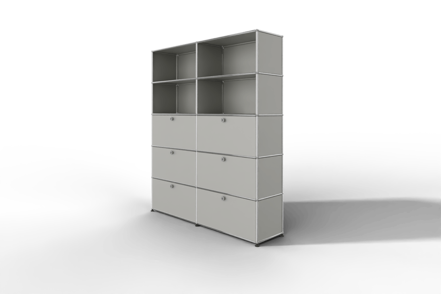 USM Haller Schrank/Regal mit 6 Klapptüren und offenen Fächern. Produktbild