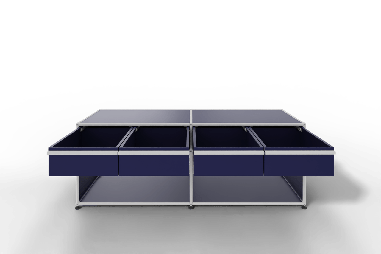 USM Haller Sideboard, mit 4 Schubladen A6 und 2 offenen Fächern. Tiefe 50 cm. Produktbild