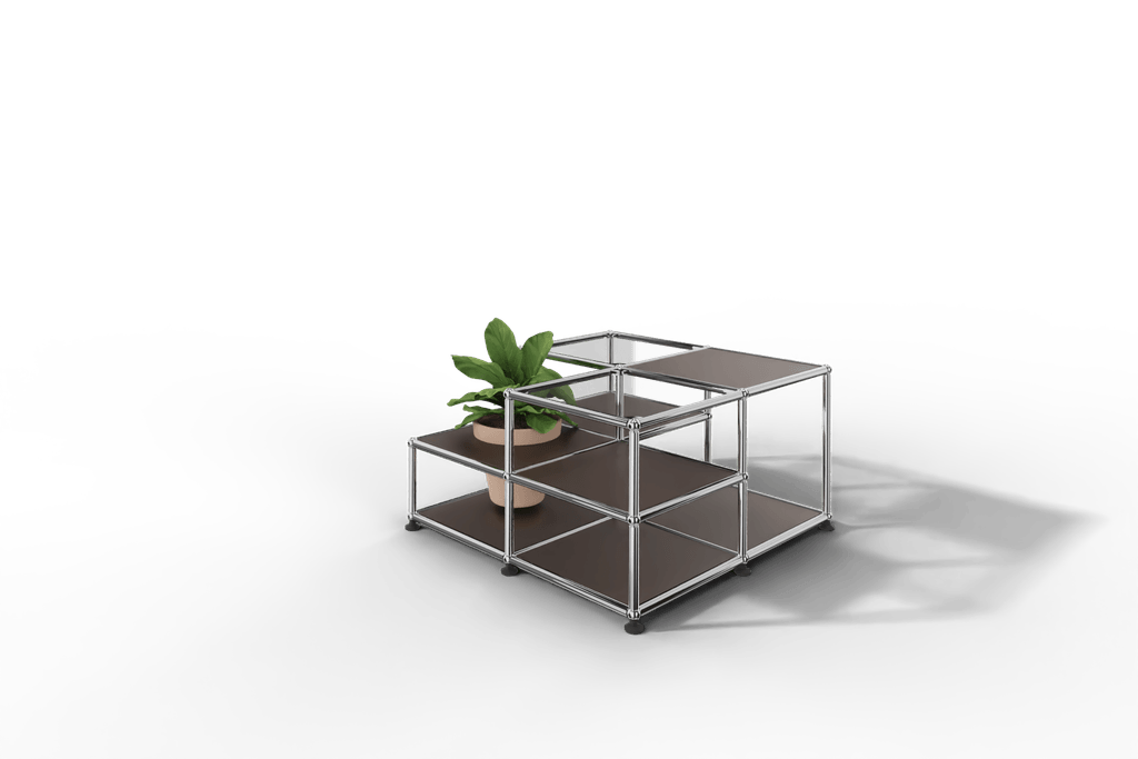 Couchtisch mit Glastablaren und Pflanzeneinsatz Produktbild