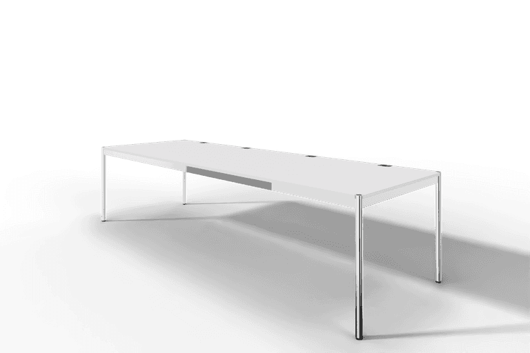 USM Haller Tisch Plus,Tiefe 1000 mm, Oberfläche MDF reinweiss Produktbild