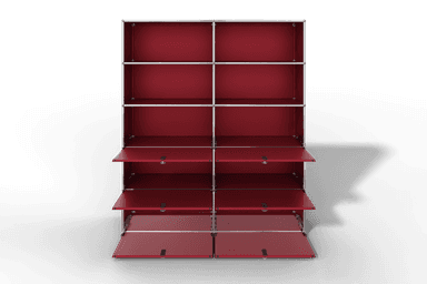USM Haller Schrank/Regal mit 6 Klapptüren und offenen Fächern. Produktbild