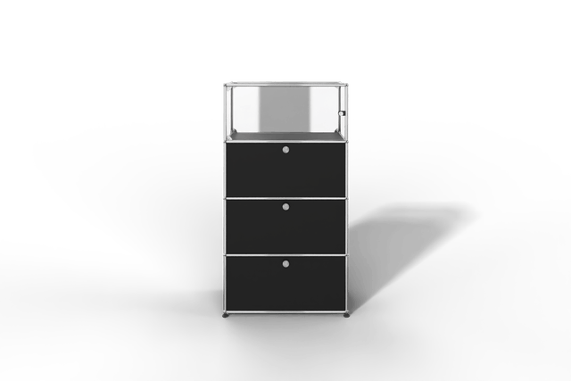 USM Haller Regal, 3 Klapptüren, 1 Vitrinen-Element