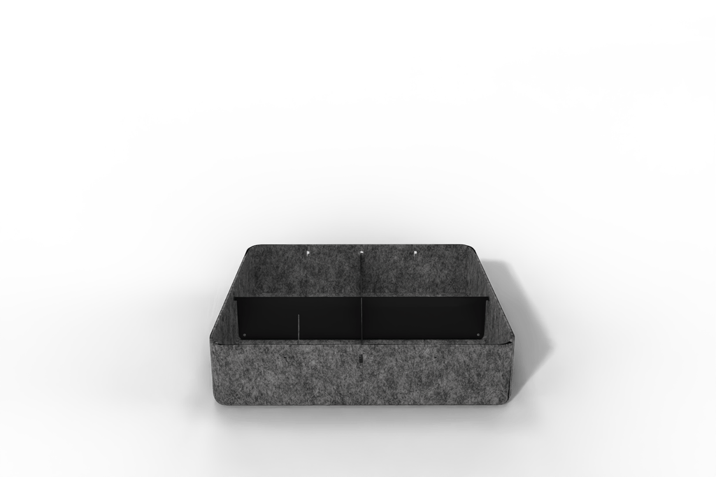 USM Inos Box tief, 500 mit Unterteilung 1x längs 1x quer - wählbar in Anthrazit oder Hellgrau