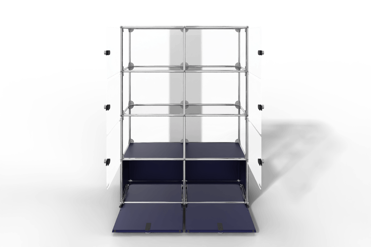 USM Haller Glasvitrine mit 6 Glastüren und 2 Klapptüren Produktbild