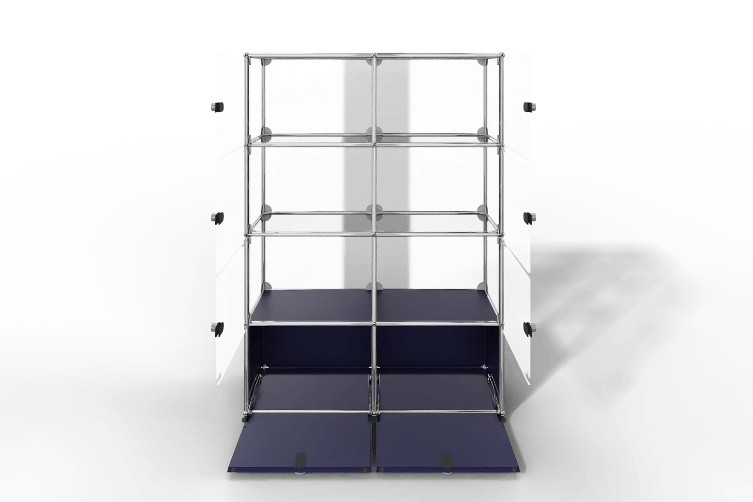 USM Haller Glasvitrine mit 6 Glastüren und 2 Klapptüren Produktbild