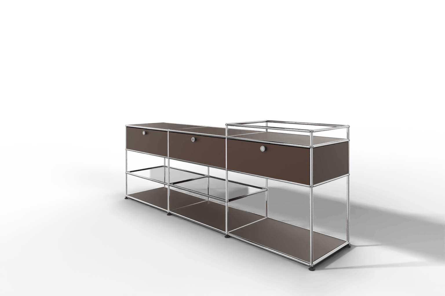 Sideboard mit 3 Klapptüren und offenen Fächern Produktbild
