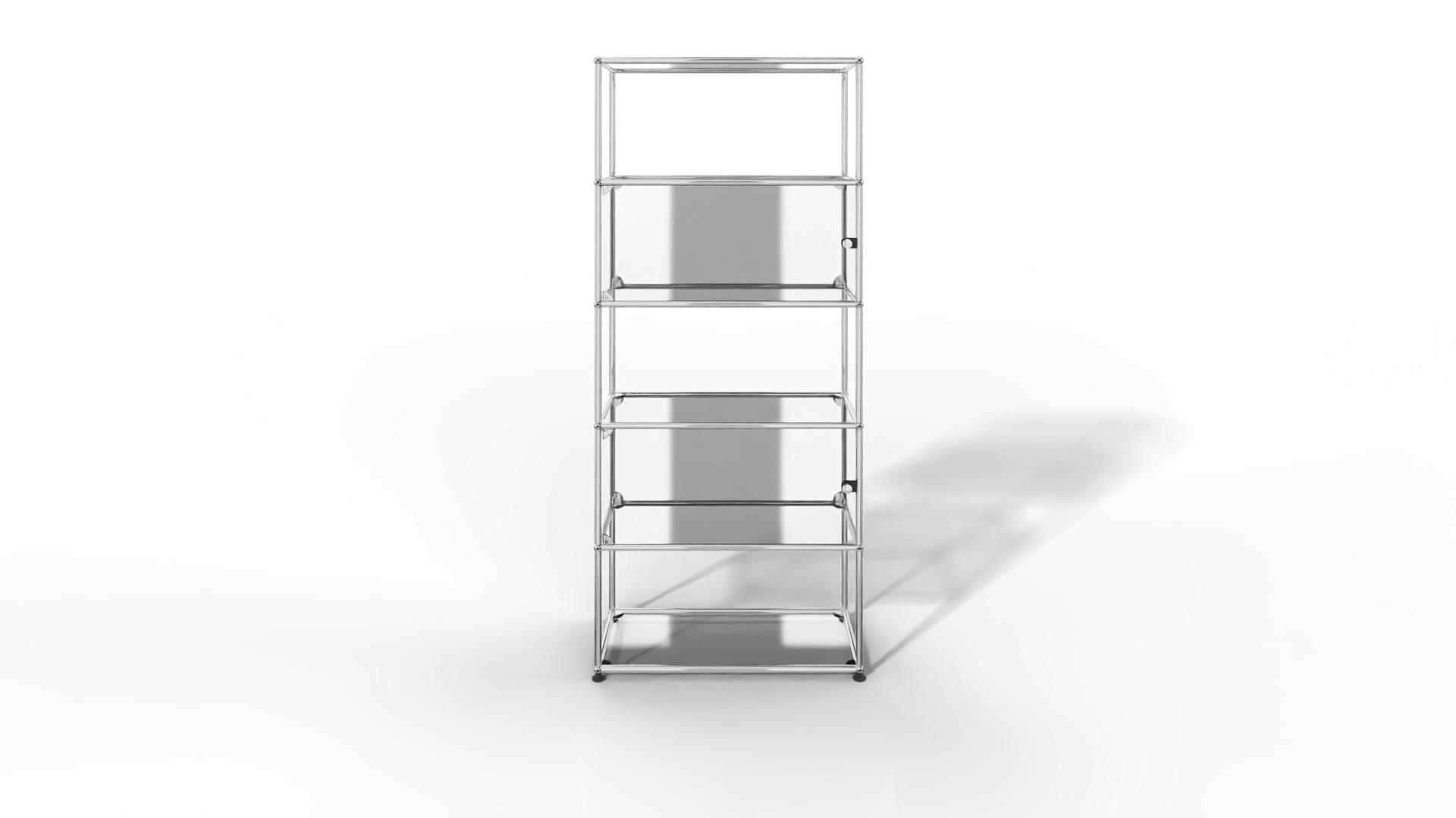 USM Haller Glasvitrine mit 2 Glastüren und 3 offenen Fächern Produktbild