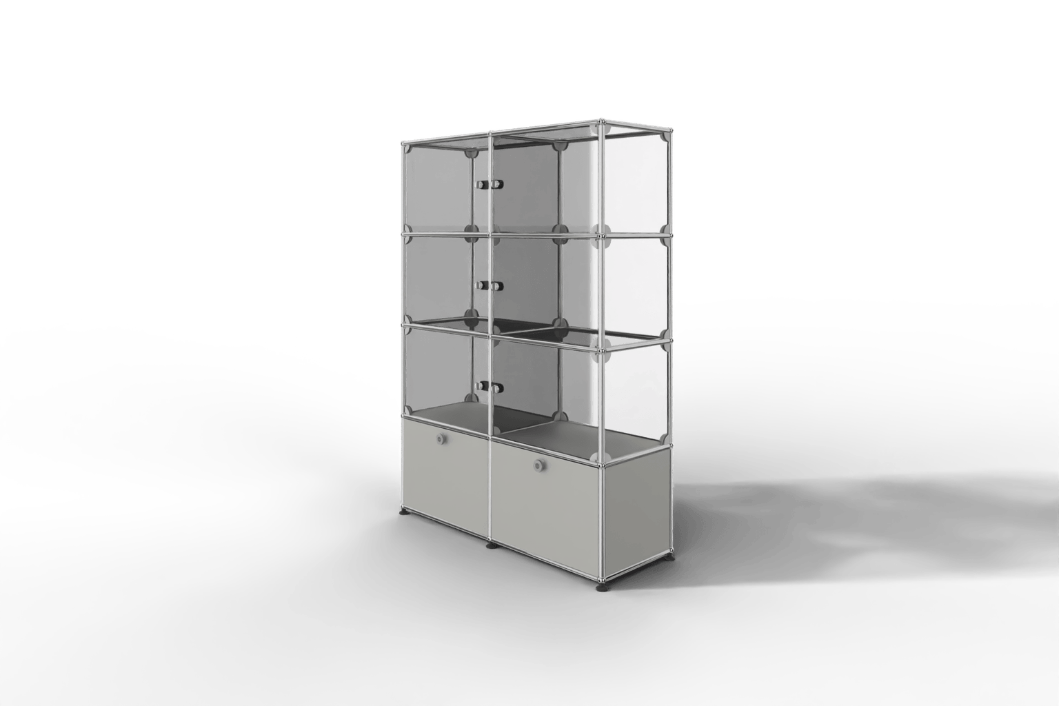 USM Haller Glasvitrine mit 6 Glastüren und 2 Klapptüren Produktbild