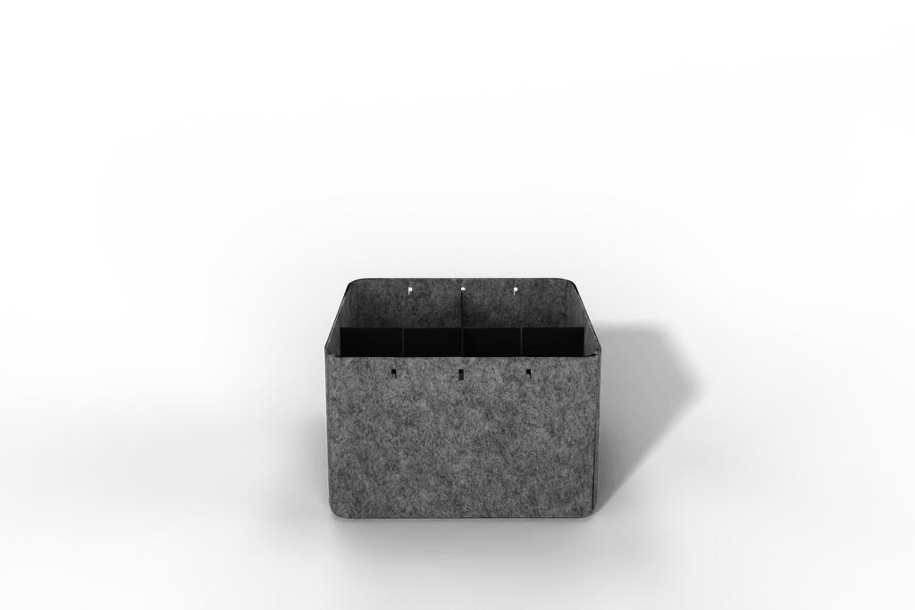 USM Inos Box hoch, 250 mit Unterteilung 1x längs 1x quer - wählbar in Anthrazit oder Hellgrau