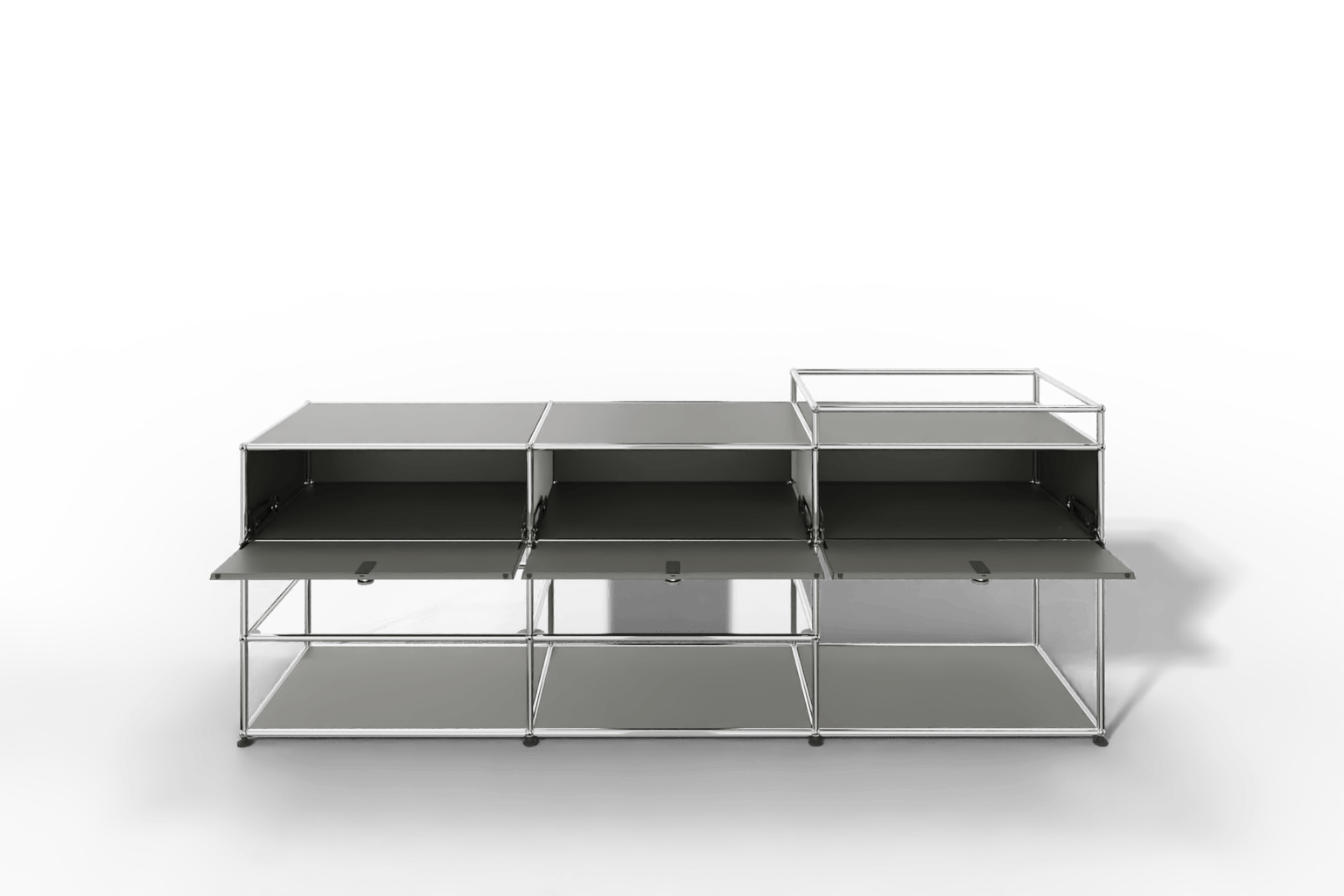 Sideboard mit 3 Klapptüren und offenen Fächern Produktbild