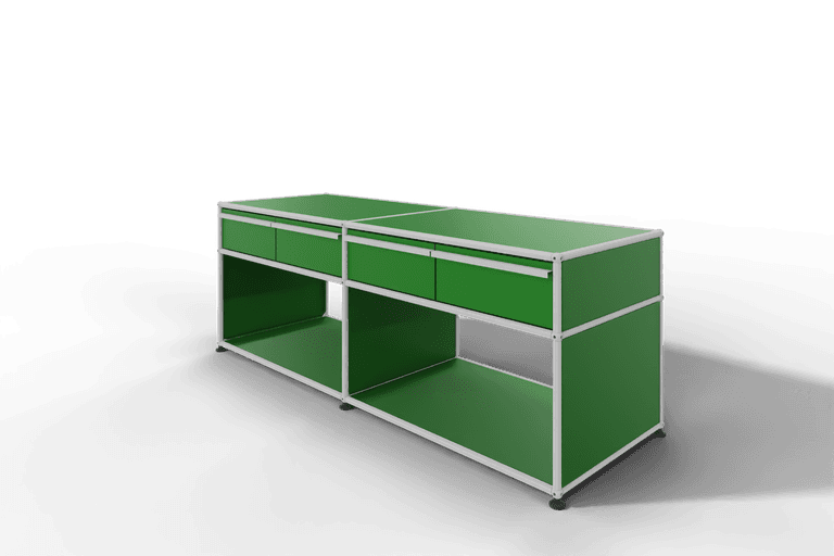 USM Haller Sideboard, mit 4 Schubladen A6 und 2 offenen Fächern. Tiefe 50 cm. Produktbild