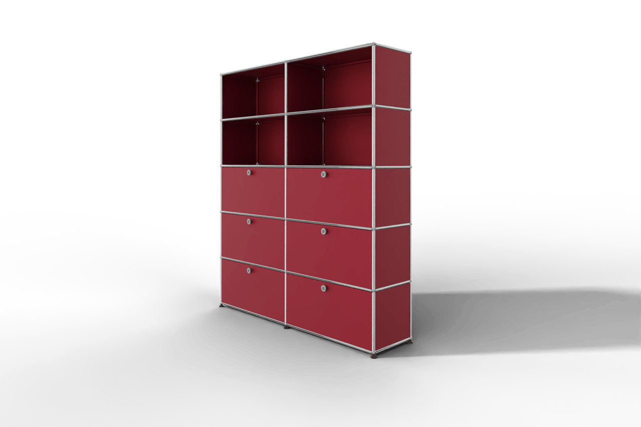 USM Haller Schrank/Regal mit 6 Klapptüren und offenen Fächern. Produktbild