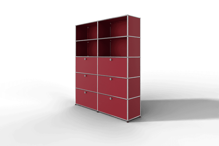 USM Haller Schrank/Regal mit 6 Klapptüren und offenen Fächern. Produktbild