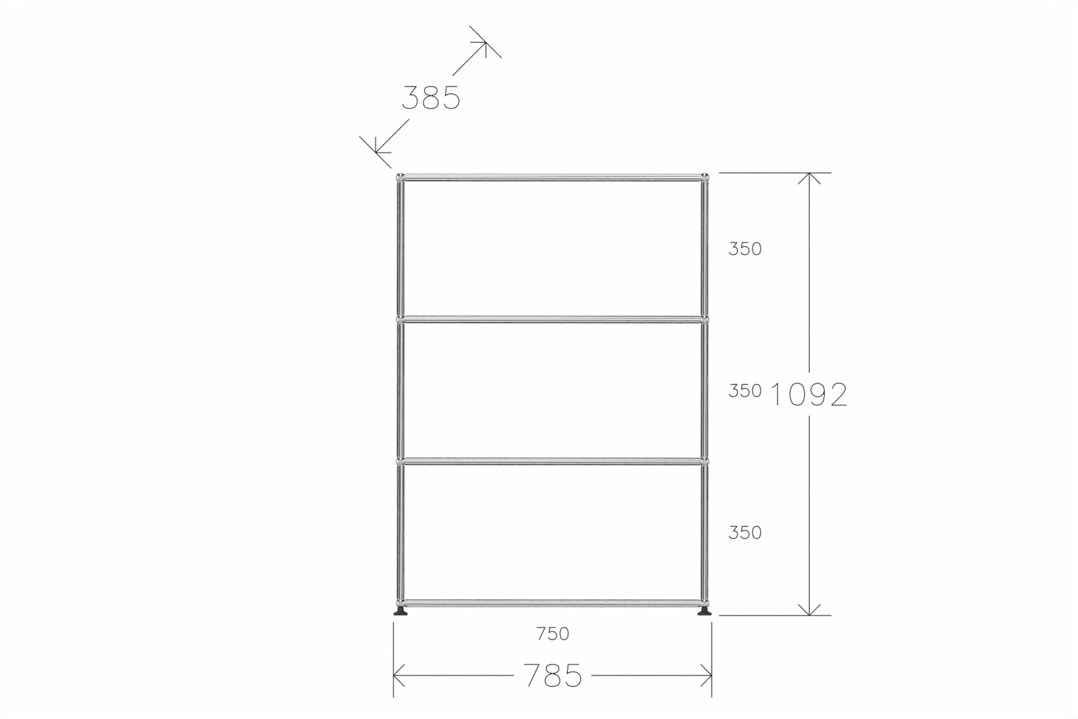 Original USM Haller Regal perforiert in Graphitschwarz - Ausstellungsstück Produktbild