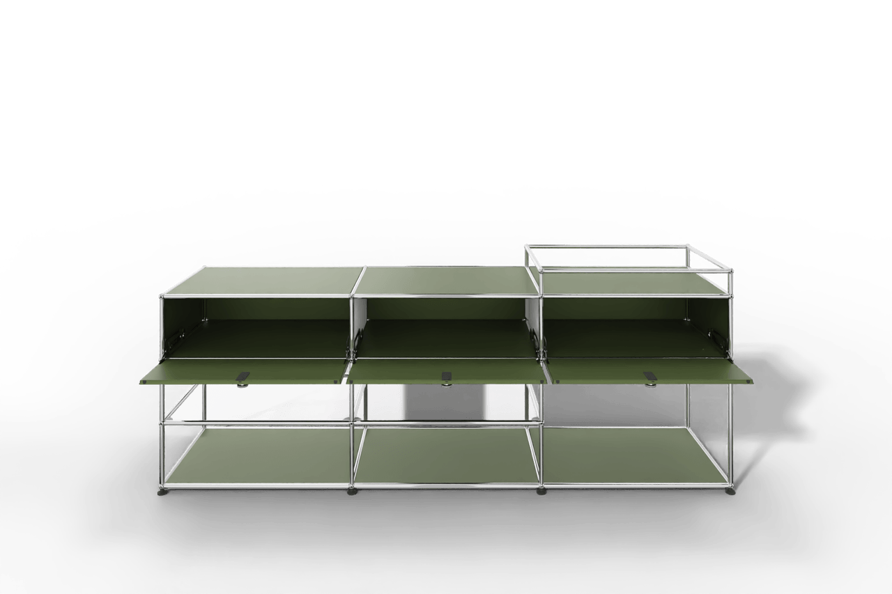 Sideboard mit 3 Klapptüren und offenen Fächern Produktbild