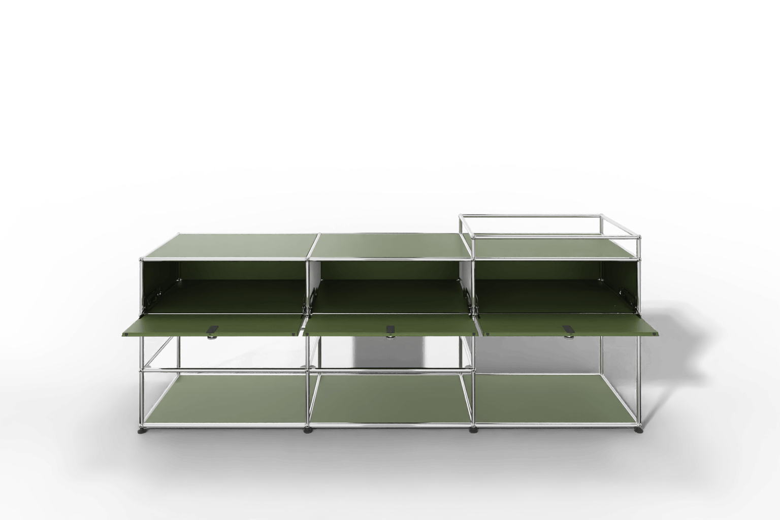 Sideboard mit 3 Klapptüren und offenen Fächern Produktbild