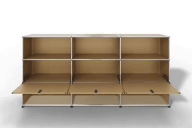 USM Haller Highboard mit 3 Klapptüren und 6 offenen Fächern Produktbild