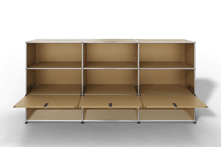 USM Haller Highboard mit 3 Klapptüren und 6 offenen Fächern Produktbild