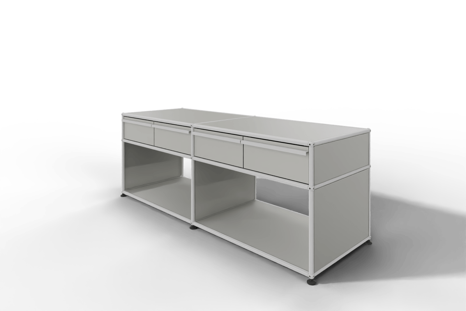 USM Haller Sideboard, mit 4 Schubladen A6 und 2 offenen Fächern. Tiefe 50 cm. Produktbild