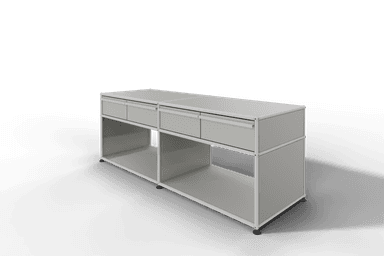 USM Haller Sideboard, mit 4 Schubladen A6 und 2 offenen Fächern. Tiefe 50 cm. Produktbild