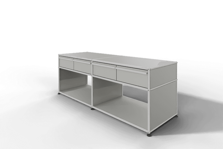 USM Haller Sideboard, mit 4 Schubladen A6 und 2 offenen Fächern. Tiefe 50 cm. Produktbild