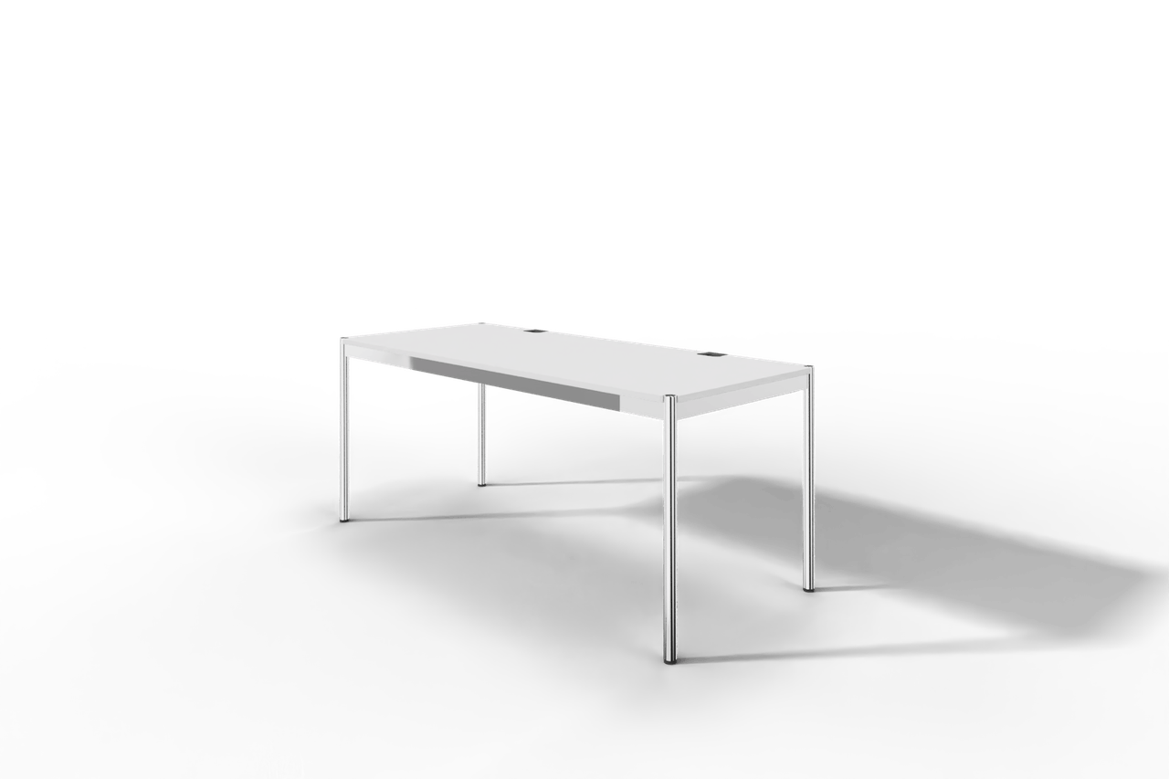 USM Haller Tisch Plus,Tiefe 750 mm, Oberfläche MDF reinweiss Produktbild