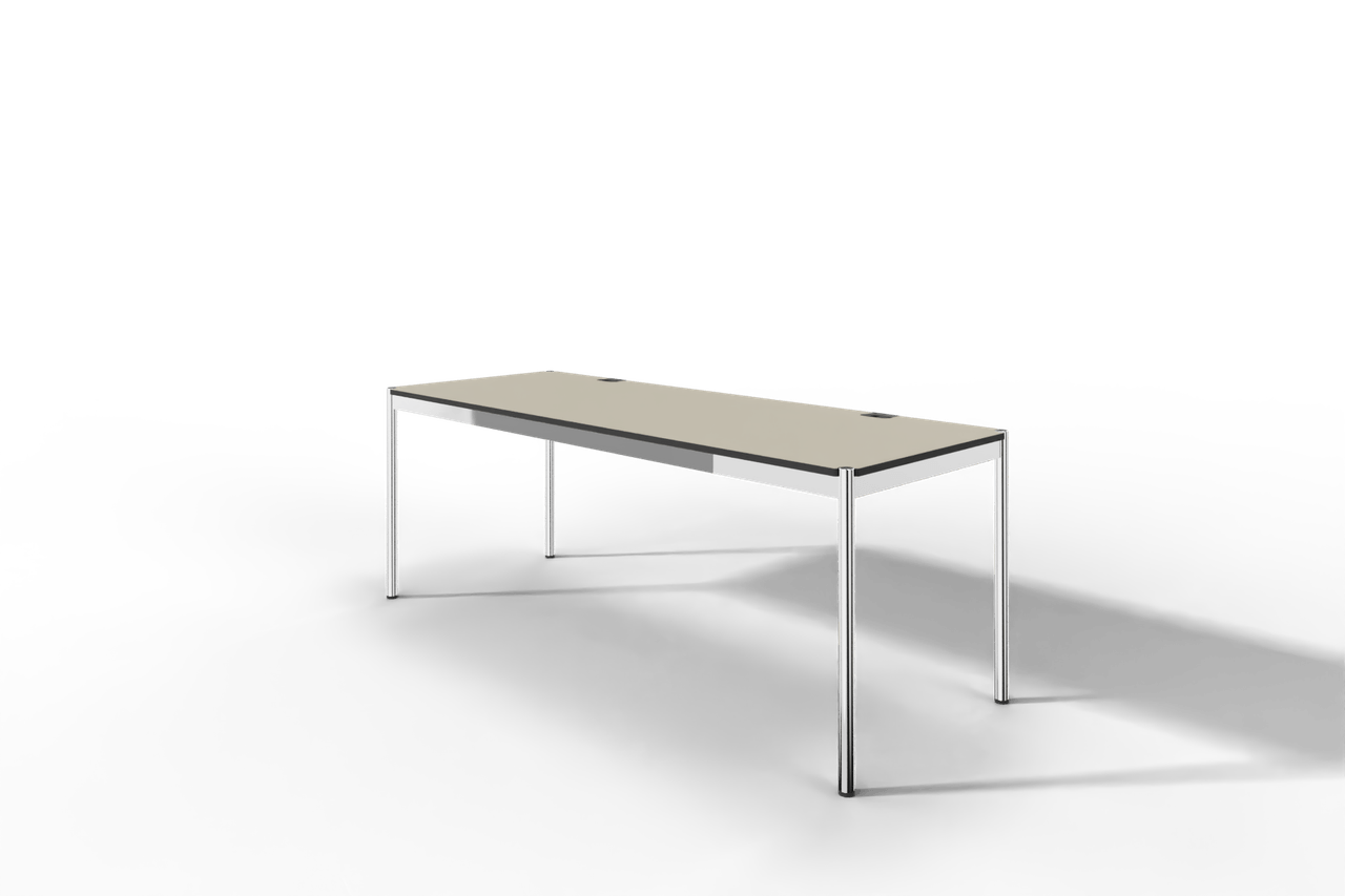 USM Haller Tisch Plus,Tiefe 750 mm, Oberfläche MDF reinweiss Produktbild