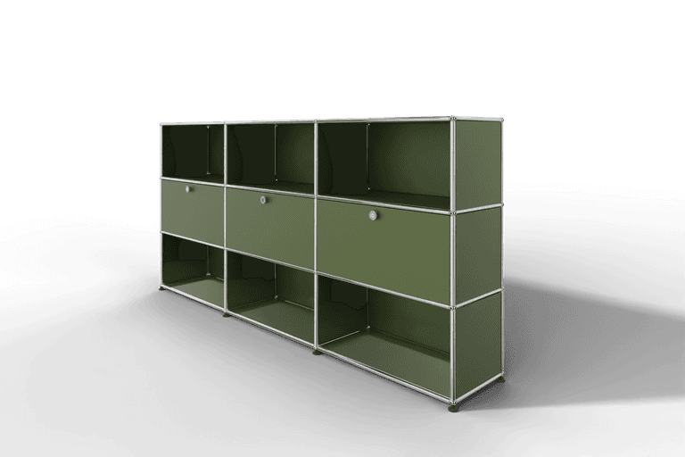USM Haller Highboard mit 3 Klapptüren und 6 offenen Fächern Produktbild