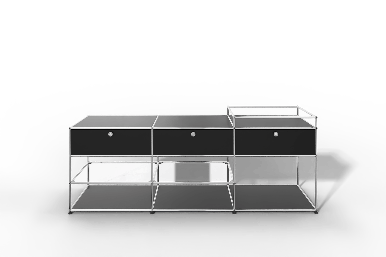 Sideboard mit 3 Klapptüren und offenen Fächern Produktbild